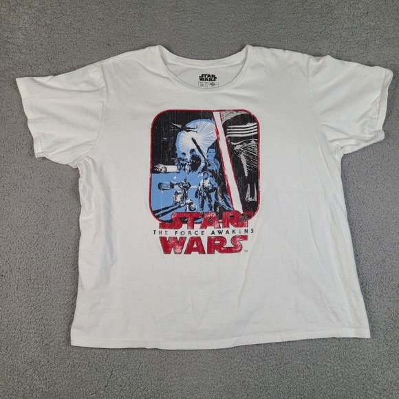 Star Wars T-Shirt Women's 2X Short Sleeve The Force Awakens 100% Cotton - Picture 1 of 11